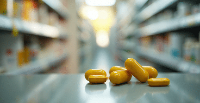 Rayonnage de probiotiques Lactobacillus en pharmacie Vichy