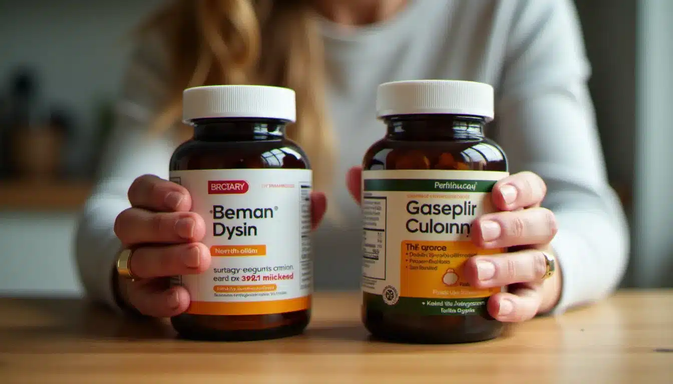 Comparaison de prix entre deux produits de compléments alimentaires santé, illustration du choix discount versus pharmacie