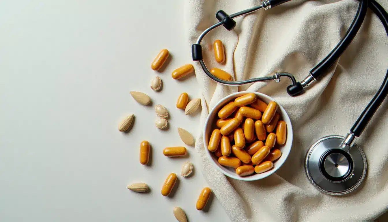 Ingrédients naturels présents dans les compléments pour la prostate — palmier nain, zinc et graines de courge — illustrant la composition des produits Santé Procare