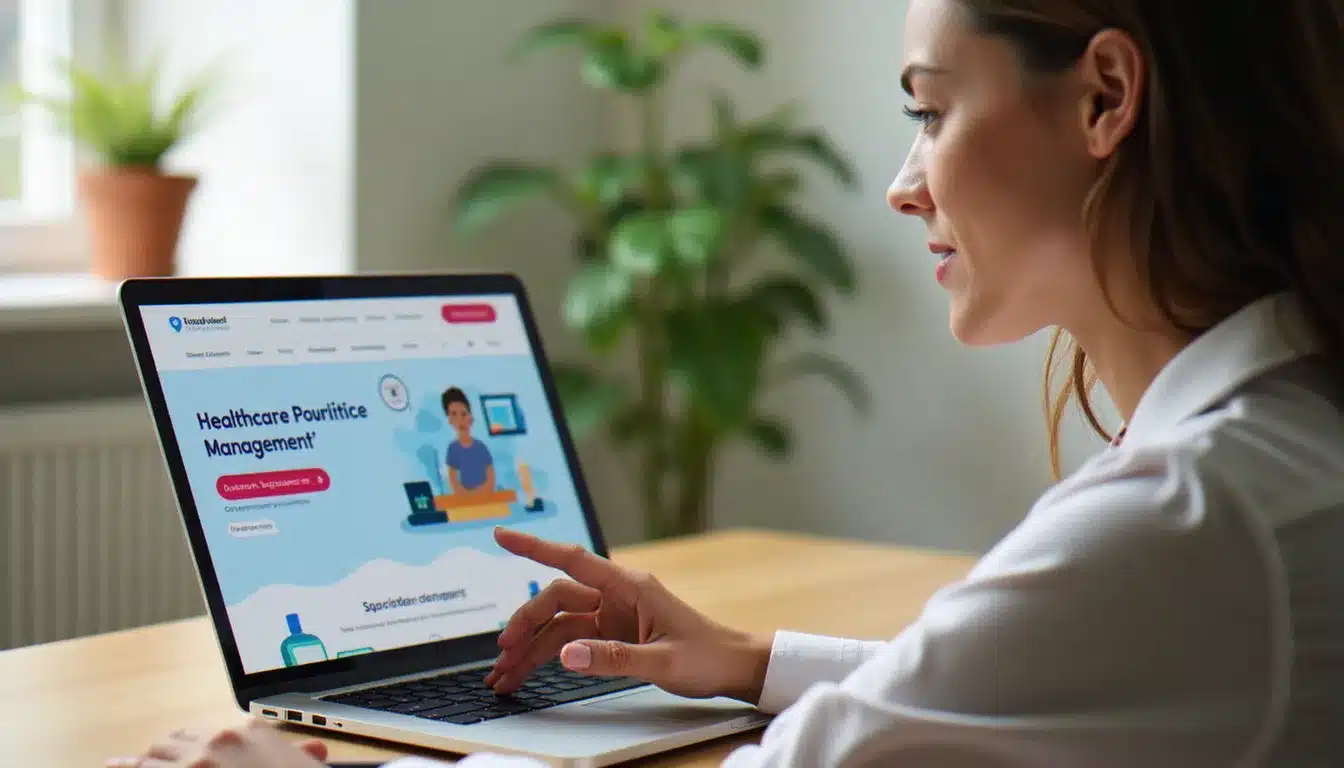 Une femme consulte son espace personnel en ligne pour annuler son abonnement Bonjour Santé depuis son ordinateur portable